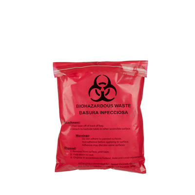 Convinent 2 Mil Yapışkanlı Biohazard Kırmızı Tıbbi Atık Torbası 28 X 38 Cm