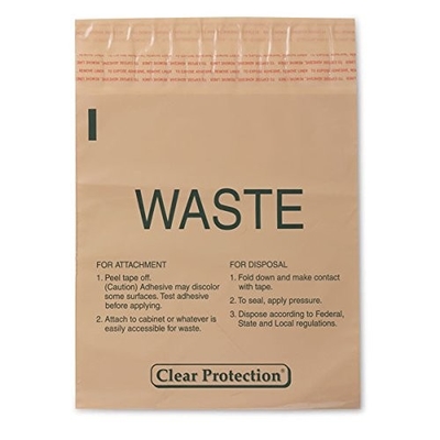 9 X10 İnç Bulaşıcı Atık Torbaları Üzerinde Tek Kullanımlık Çubuk Peel Stick