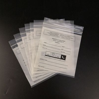 Hap Dağıtımı İçin Suya Dayanıklı LDPE Poli Plastik Torba Tıp Kilitli