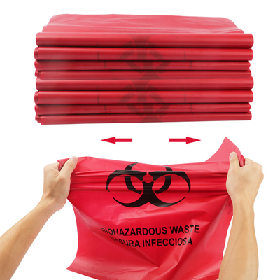 Red Biohazard Tehlikeli Atık İmha Torbaları Hastane Kullanımı için DOT ASTM Standartları